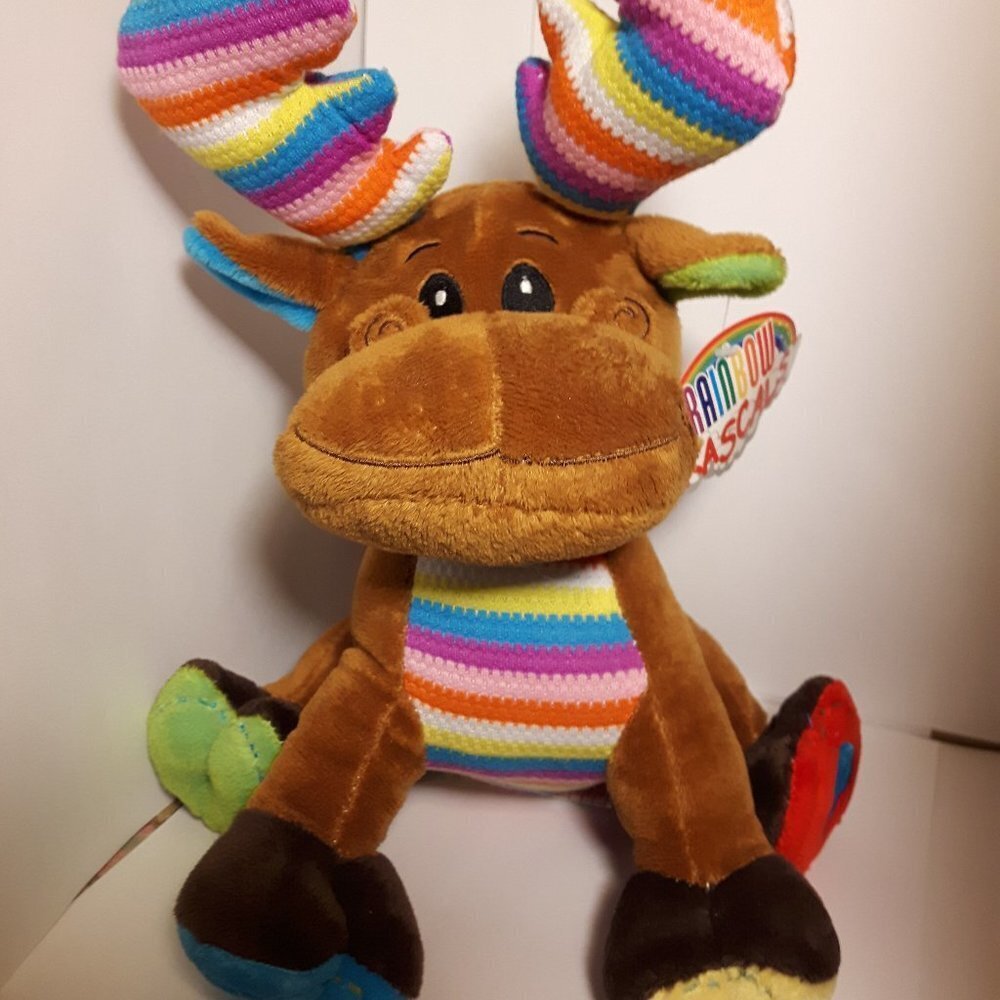 Rainbow Rascals Moose 11 inch Plush NWT